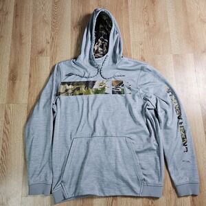 Under Armour Hoodie Men's Small Grey Camo Camouflage Graphic Pullover Sweatshirt